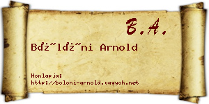 Bölöni Arnold névjegykártya