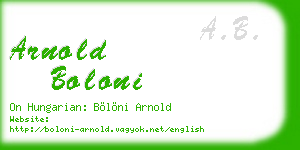arnold boloni business card