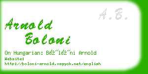 arnold boloni business card